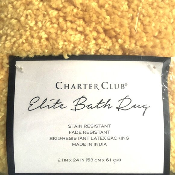 new LEMON CITRUS Charter Club Elite Plush Contour Rug w/ Skid Resistant Backing - Picture 2 of 5